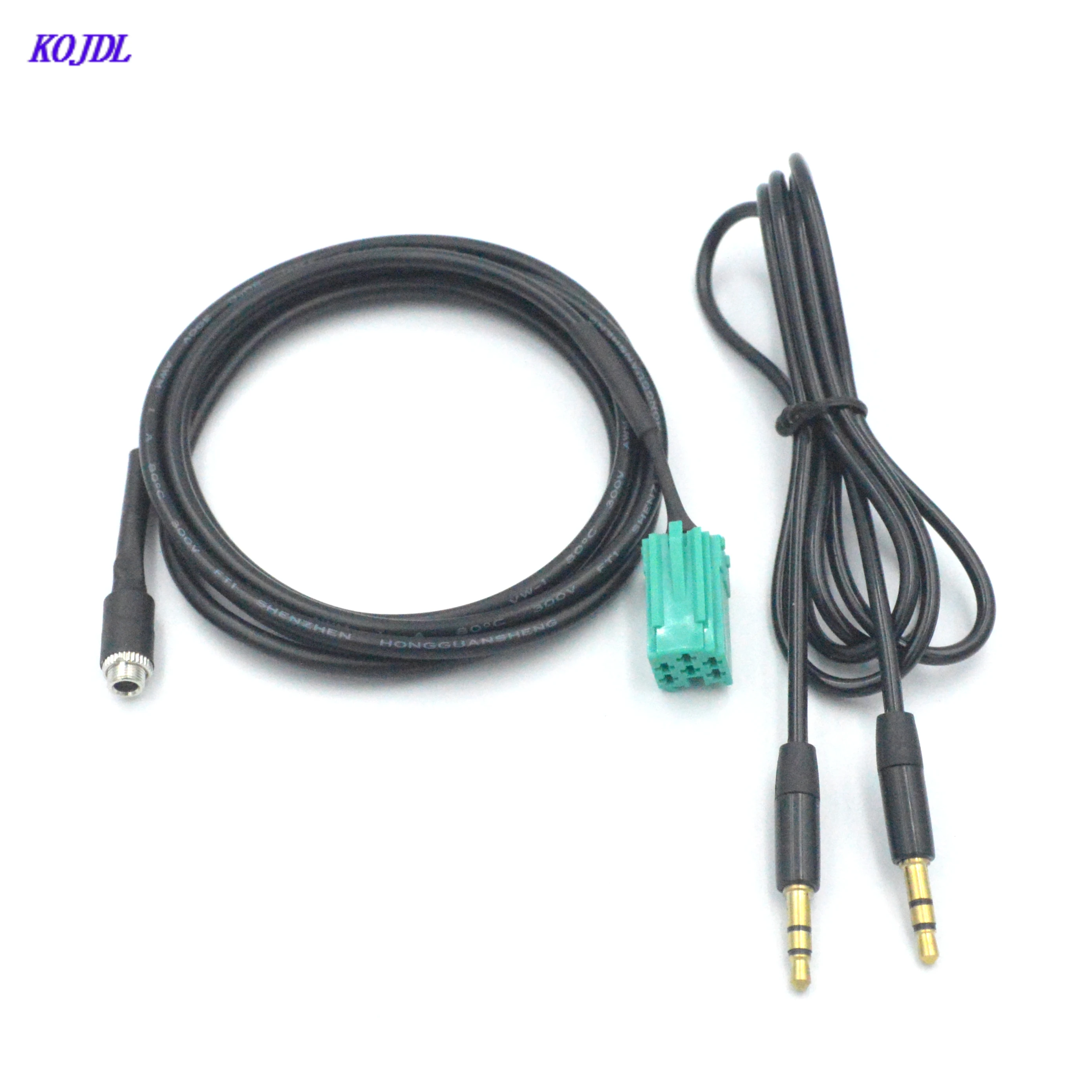 1Set Car Aux Cable ISO 6Pin Female Jack Audio Suit For Renault Espace Twingo Kangoo Radio Connector With Male To Male Cable Mp3