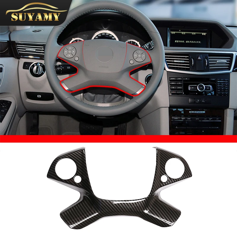 

ABS Carbon Fiber Steering Wheel Cover Sticker Case For Mercedes-Benz E Class W212 2009-2013 Car Interior Styling Accessories