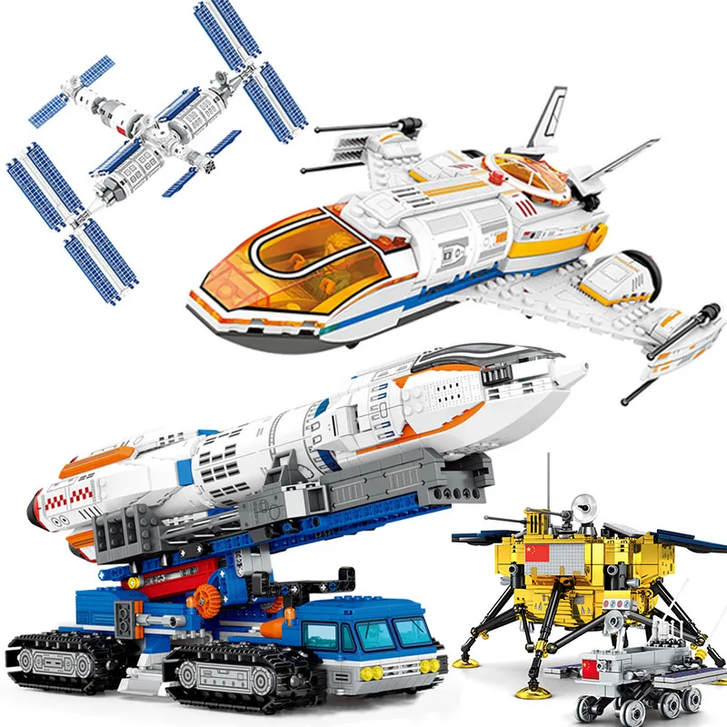 

TechnicalRocket Carrier Vehicle Space Station Shuttle Model Building Blocks Lunar Probe Spacecraft Astronaut Bricks MOC Kid Toy