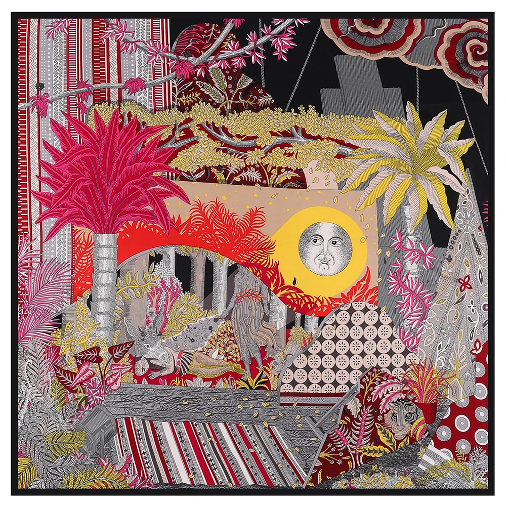 العلامة التجارية الفاخرة وشاح 130 سنتيمتر باندانا إنكانتو أميتي حك 100% وشاح حريري المرأة أوشحة مربعة منديل للسيدات شال أنيق