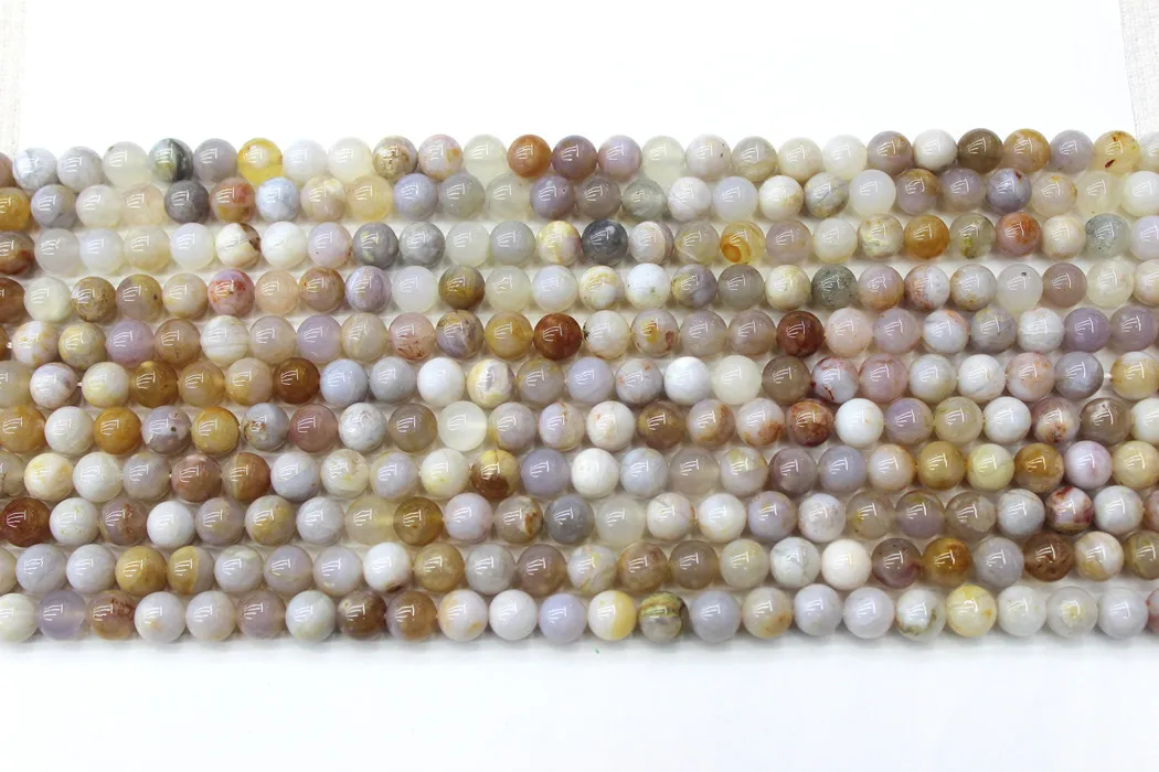 Natural Australia Ocean Fossils Agates Round Loose Beads Strand 4/6/8/10/12MM For Jewelry DIY Making Necklace Bracelet