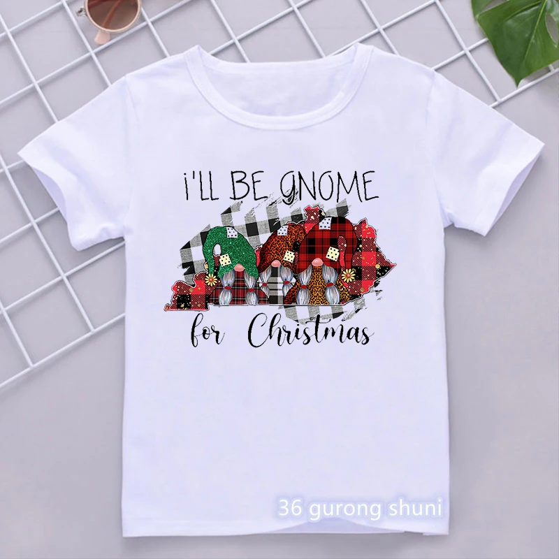 Ho Ho Hoo Vrolijk Christams Auto Grafische Print T-shirt Meisjes/Jongens Funny Kids Kleding Harajuku Kawaii Kinderkleding Tshirt