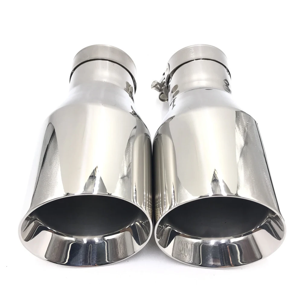 1PCS Inlet (63mm) Outlet (89mm) stainless steel universal Exhaust Tip/Muffler pipe For BMW BENZ AUDI VW Car Accessories