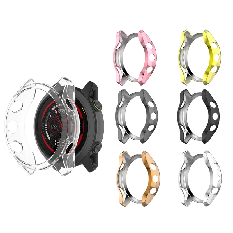 Galvanik TPU Weiche Fall Abdeckung Shell Schirm-schutz Lünette Rahmen Stoßstange Für Garmin Forerunner 745 Smart Uhr Zubehör
