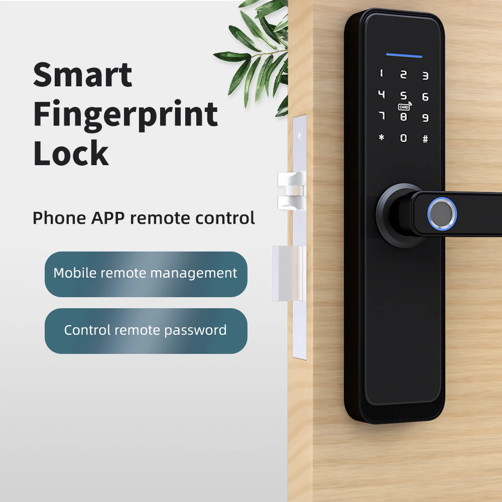 Zemismart Tuya Fingerprint Lock WiFi Smart Intelligent Security Door Lock APP Password RFID Unlock Electronic Lock for Hotels