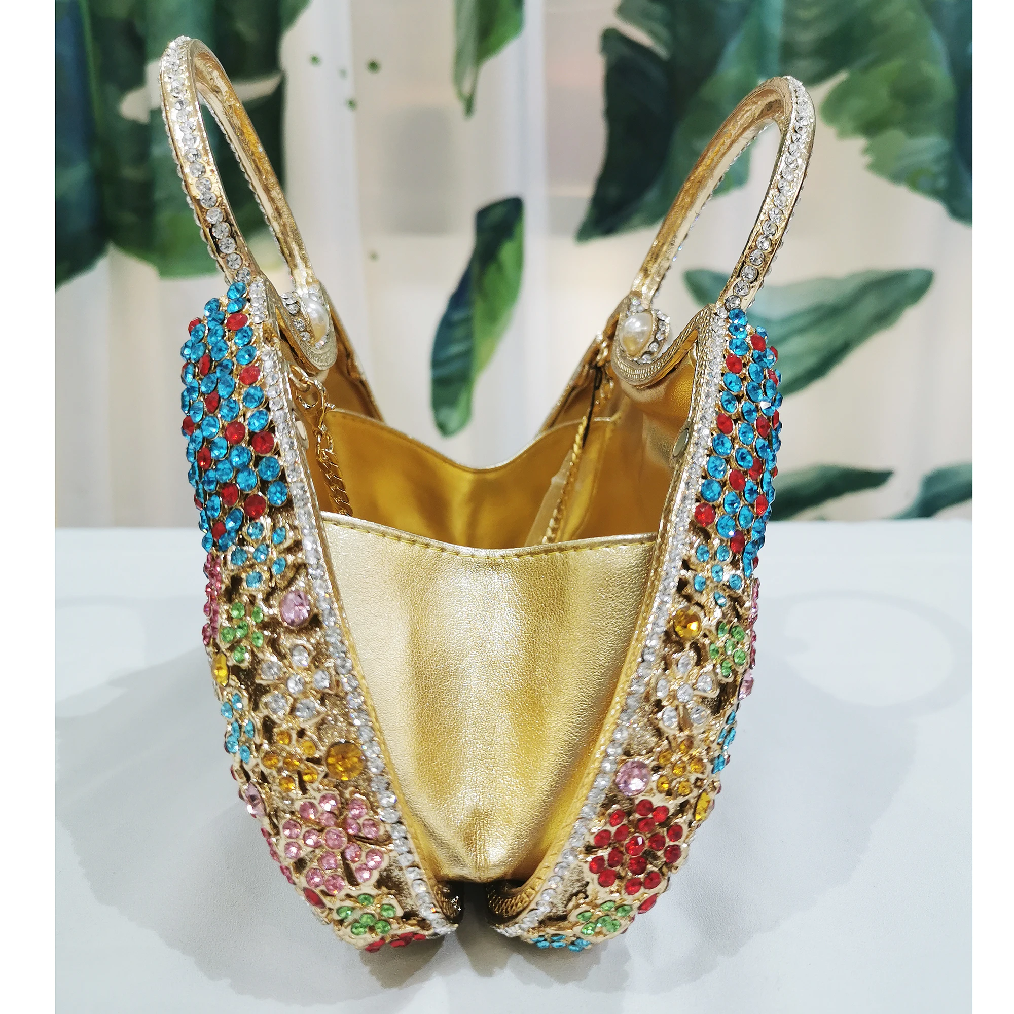 الماس مساء مقبض علوي حجر الراين حقائب اليد WHTUOHENG كريستال المرأة حقائب يد حجر المحافظ الحفلات مصمم أزرق/أحمر/أبيض