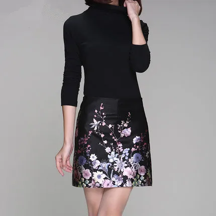 Top brand Leather New Print Skirt K161  high quality