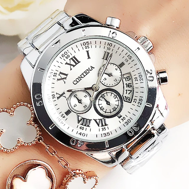 Women Watches Women Fashion Watch 2022 Geneva Luxury Designer Brand Ladies Watch Quartz Silver Case Wrist Watches Gift For Women Quartz Wristwatches AliExpress