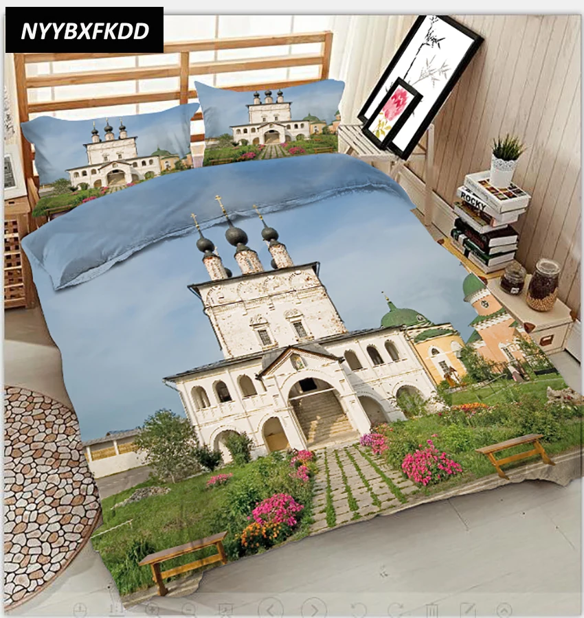 3d Bedding Sets Queen California King Architectural Pattern Twin Full Bedsheet Fitted Sheet Style Duvet Bed Cover Bed Linen Sale