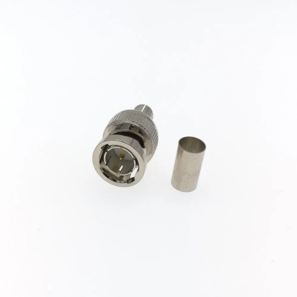 Imagem -05 - Bnc Macho Plug Friso para Rg59 Cabo rf Conector Coaxial 75ohm 100 Peças