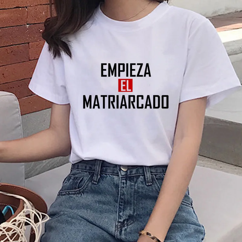 Women's T-shirt EMPIEZA EL MATRIARCADO Harajuku TShirt Girls 0 Neck Short Sleeve T-shirt Ladies Streetwear Women's Top T-shirt