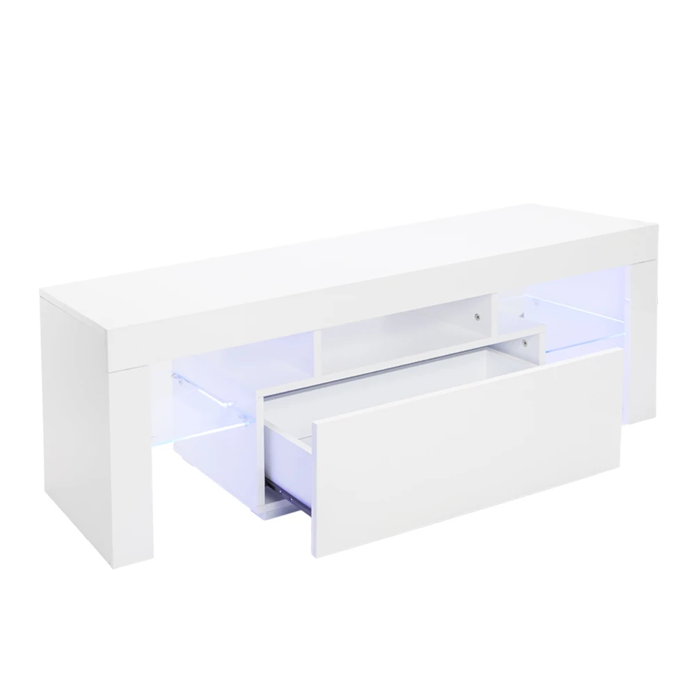 Two Colors 130 x 35 x 45cm Elegant Household Decoration LED TV Cabinet Side Table  with Single Drawer