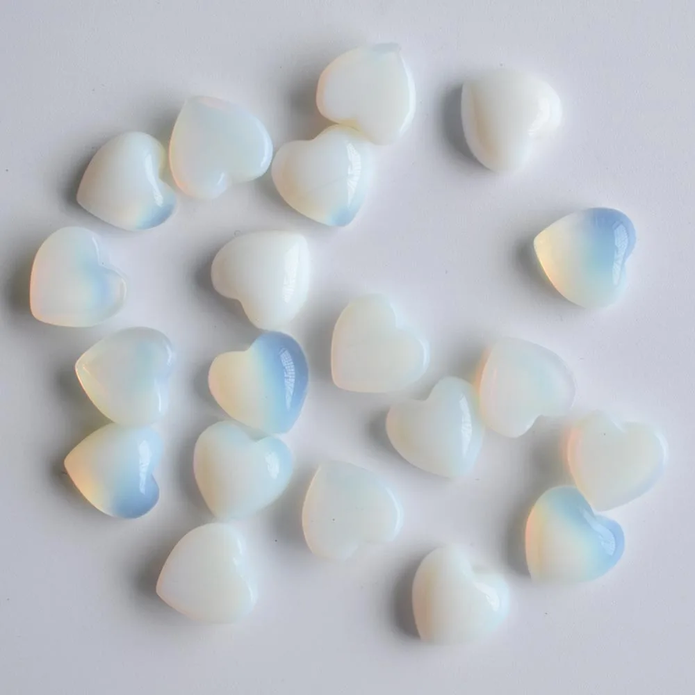 2020 new top quality Assorted natural stone heart shape cab cabochons beads for jewelry making 10mm wholesale 50pcs/lot free