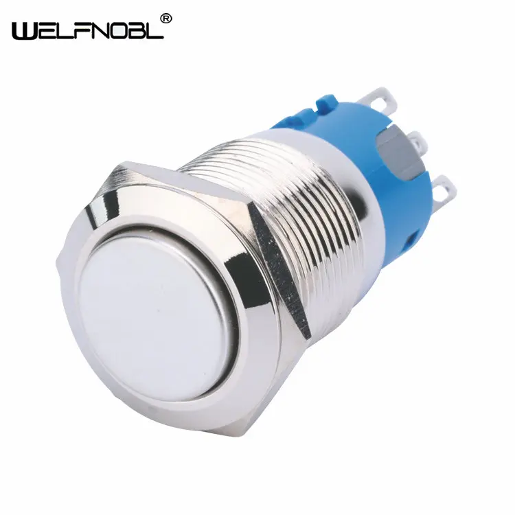 

19mm 1NO1NC Switch Waterproof Momentary Latching Reset Self-Locking Metal Electrical Push Button Switch