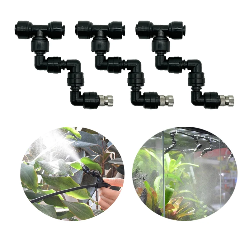 Reptiles Terrarium Nozzle Fogger Mist Sprinkler 360° Adjustable Aquarium Ecological Landscape Rain Forest Pet Cooling System