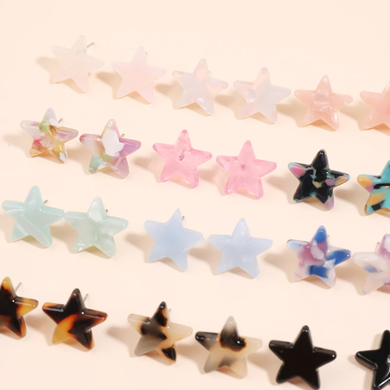 European American personality acetate acrylic star stud Earrings sexy party queen Earrings fashion trendsetter lady Earrings