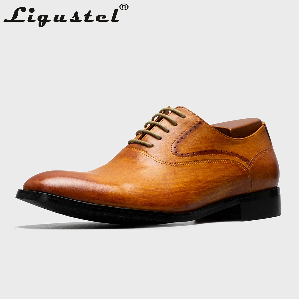 Men Patina Dyeing Oxfords Shoes Handemade Calf Leather Red Bottom Dress Shoes Business Wedding Italy Designer Shoes Custom