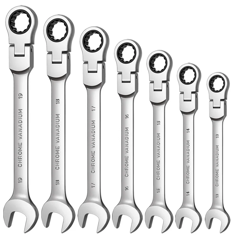 1 Piece Flexible Pivoting Head Ratchet Wrench Spanner Garage Metric hand Tool For auto and Home Repair