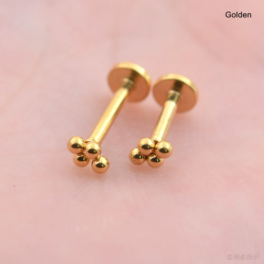 2Pc 1.2x6/8mm Rod Mini Ball Cross Nose Ring Stud Earrings Bar Labret Lip Helix Piercing Tragus Cartilage Lobe серьги Ear Jewelry
