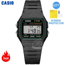 Casio reloj choque g reloj hombres superior situado militares hombres de cuarzo resistente al agua LED relogio reloj digital sport watch reloj de pulsera negro Casual clásico Retro neutro acecha Plaza reloj simple F91W