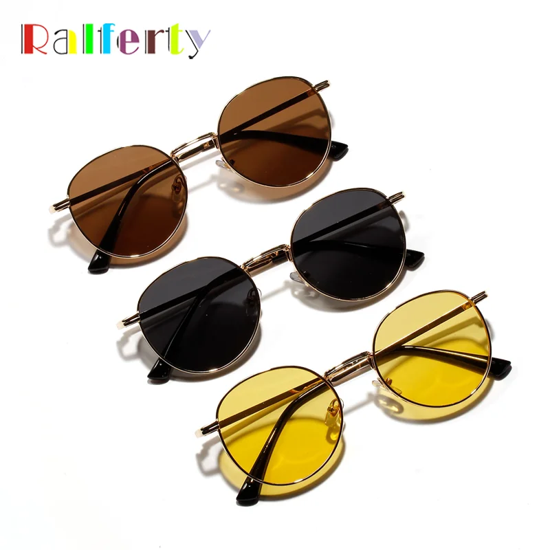 

Ralferty 2020 Vintage Retro Round Sunglasses Women Men Punk Metal Frame Steampunk Sun Glasses UV400 occhiali da sole donna