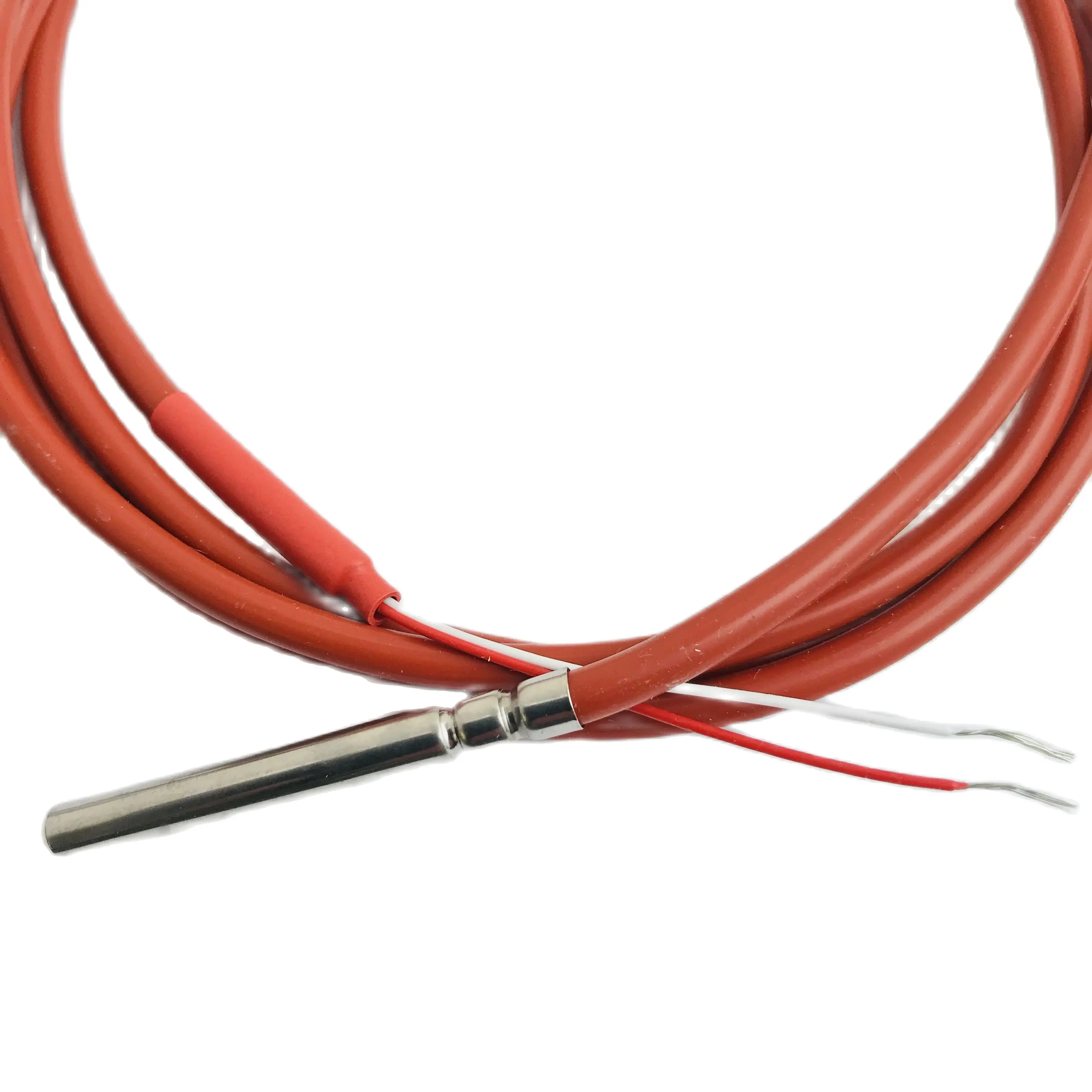 2/3 Wires PT1000 Temperature Sensor Thermistor Silicone Gel Coated 1.5Meters Probe 45mm*5mm -50-180 centigrade RTDs