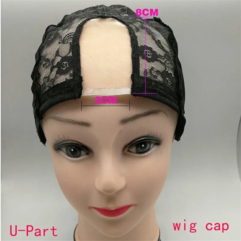 GAKA Black Color U Part Wig Cap Adjustable Lace Hairnets for Making Wigs  Central Hairline Net Hair Accessories