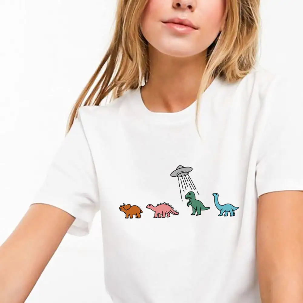 

Cute Dinosaurs Colored Print 100%Cotton Women Tshirt Unisex Funny Summer Casual Short Sleeve Top Harajuku Hipster Grunge Tshirt