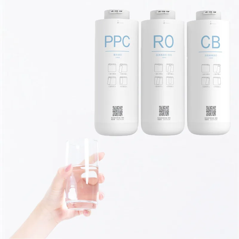 Xiaomi-filtro de purificador de agua Original, filtro compuesto PPC para C1, MRB23, MRB33, teléfono inteligente PP, algodón, carbón activado trasero