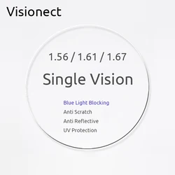 Visionect 1.56 1.61 1.67 Single Vision Prescription Lenses Blue Light Blocking For Computer Glasses Myopia Or Reading Presbyopia
