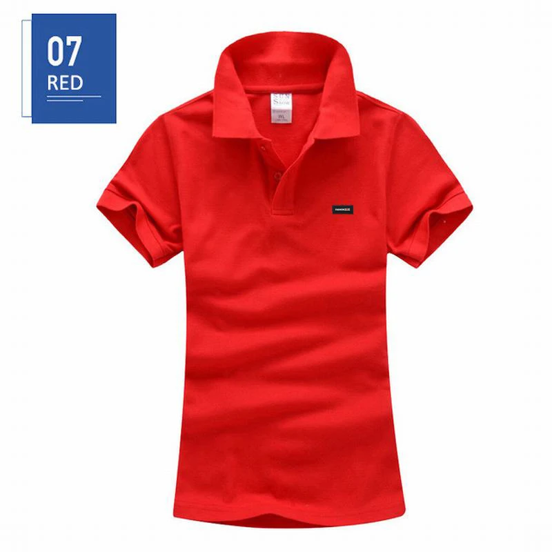 Good quality 2020 Summer Womens Short Sleeve Polos Shirts Casual Womens Tees Cotton Polos Shirts Fashion Lady Clothing S XXL