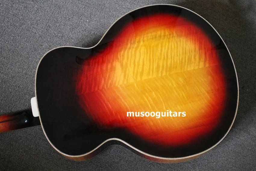 New Brand AAA Hand Carved Super 400 Archtop Jazz Guitar In Sunburst With Hard Case