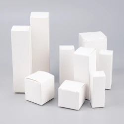 20pcs / universal white small gift box packaging box 350g square blank carton
