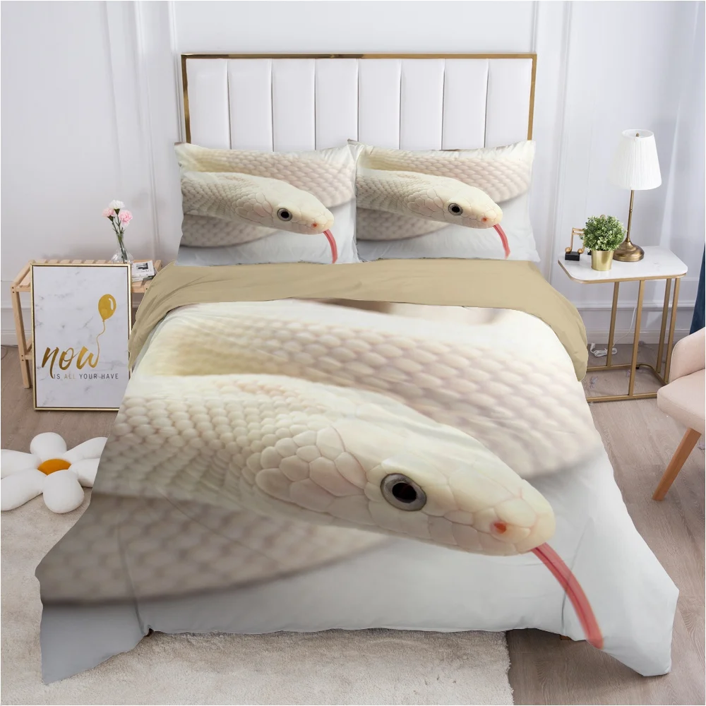 Snake bedding set Queen King Full Double Duvet cover set pillow case Bed linens Quilt cover 240x220 200x200  white