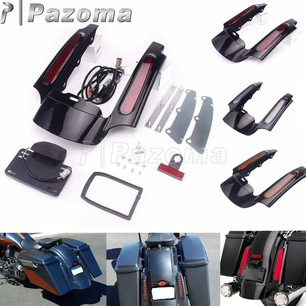 

Motorcycle Rear Extension Fascia LED Fender Kit For Harley Touring Road King Street Glide CVO Road Glide Electra Glide 2009-2013