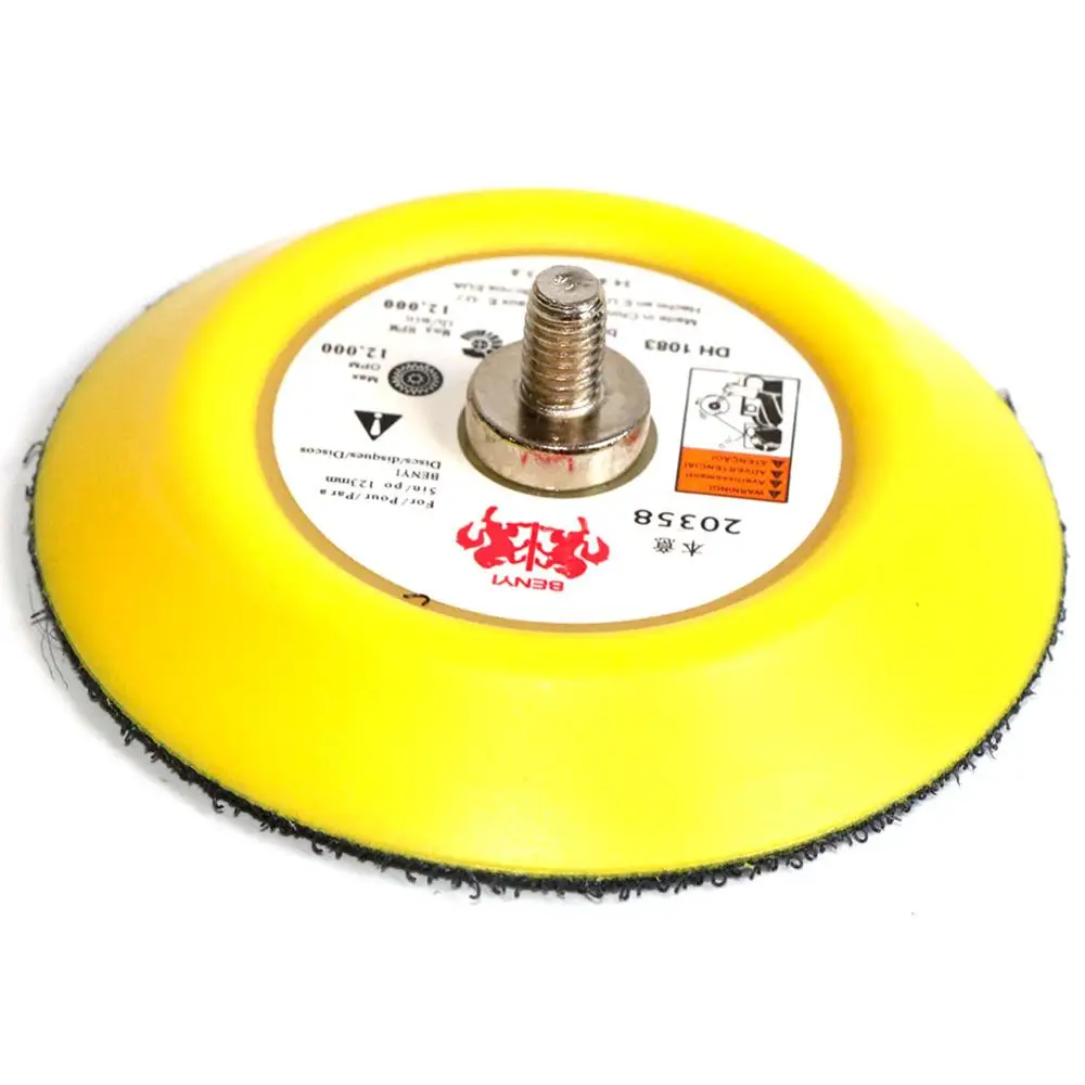 2pc 2-6 polegadas 125mm placa de apoio de lixadeira autoadesiva almofada de disco m6/m8 gancho-loop apto lixadeira de ar ângulo moedor ferramenta elétrica