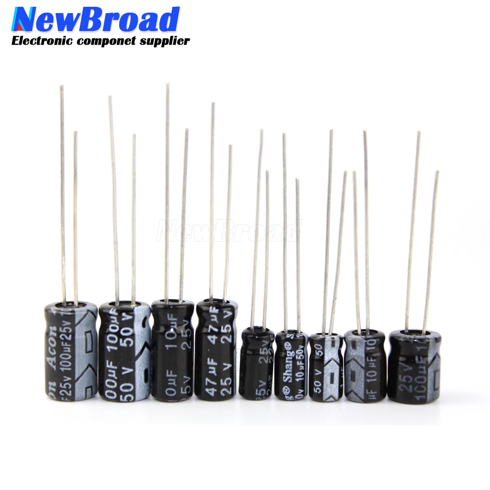 10PCS Original aluminum electrolytic capacitor 4.7UF 50V 100V 160V 400V plug-in multi specification 4.7UF 6*12 5*11 8*11 4*7MM