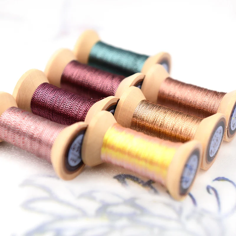 New Design Colorful Gold Line Embroidery Thread Sea Bream color Threads Handmade Natural in transition 50M/pcs