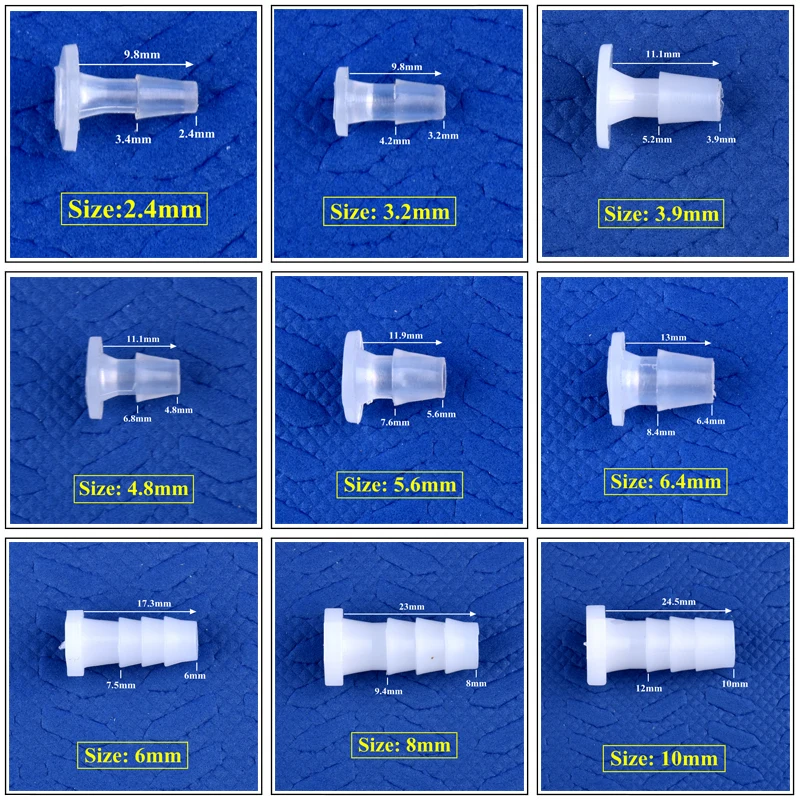 플라스틱 호스 엔드 플러그 수족관 탱크 공기 펌프 호스 파고다 조인트 정원 관개 수도관 커넥터 엔드 캡, 2.4 ~ 14mm, 5 ~ 200 개