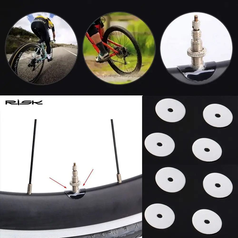 20pcs Mountain Road Bike Bicycle French Presta Valve Sticker Rim Protection Gas Air Nozzle Glue Pad Tube Tire Gasket