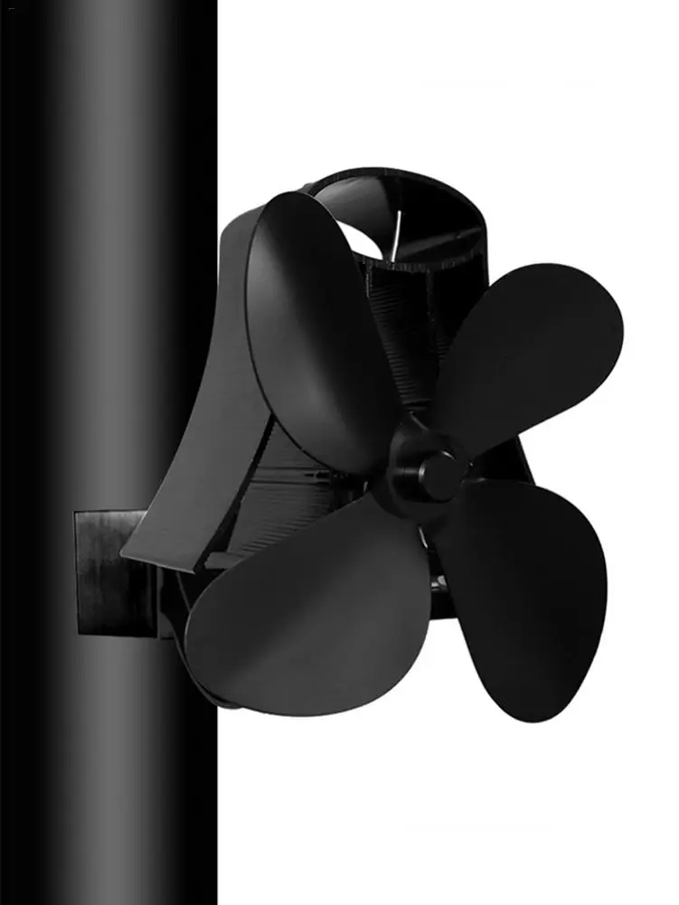 4 pale appeso a parete stufa alimentata a caldo ventilatore Log bruciatore a legna Eco gentilmente silenzioso camino domestico ventilatore distribuzione del calore risparmio di carburante