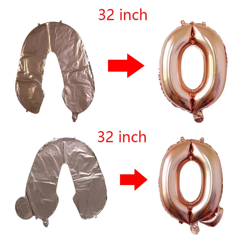 32 inch 16 inch 로즈 골드 편지 풍선 생일 파티 웨딩 장식 웨딩 알파벳 풍선 기념일 파티 에어 글로브