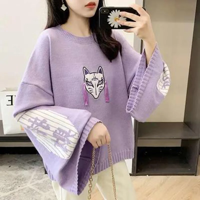 2022 Winter High Street Women Pullover Embroidered Sweater Trend Round neck Knit Short Slim Sexy Outwear Christmas Clothes