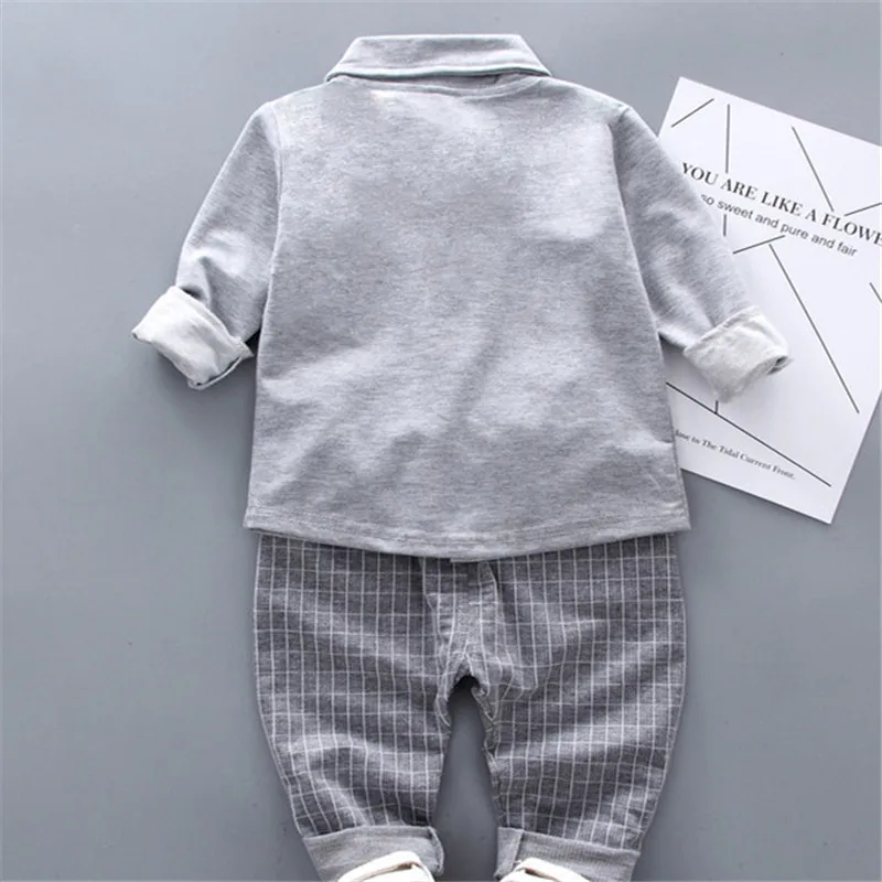 Lawadka Baby Boy Clothes Sets Long Sleeve Tie T-Shirt +Pants 2Pcs Outfits Cotton Sport Suit For Boy Clothes Spring Autumn 6M-3Y