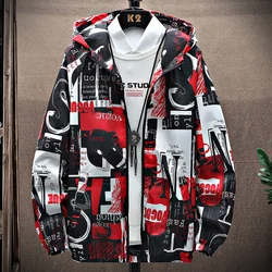 Spring Men's Windbreakers Casual Hooded Jacket New Cool Waterproof Coat Male Outerwear Men's CLothing Plus Size 5XL