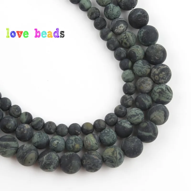 4/6/8/10/12mm Dark Green Zebra Jaspers Natural Stone Round Beads for Jewelry Making DIY Bracelet 15\