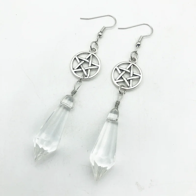 Прозрачные-Серьги-с-пятиконечными-звездами-бохо-ведьмы-эзотерики-небесные-альтернатива-нугота-готика-романтика-Звездный-подарок