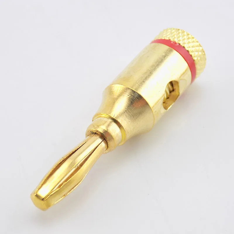 2/8pcs 4mm Banana Plug Gold-Plated Musical Cable Wire Audio Speaker Connector Plated Musical Speaker Cable Wire Pin Connectors