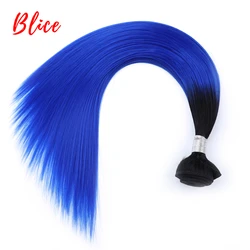 Blice Synthetic Straight 18-24 Inch Weaving Ombre Colored Weft 1PCS/Lot Hair Extensions Bundles For Women