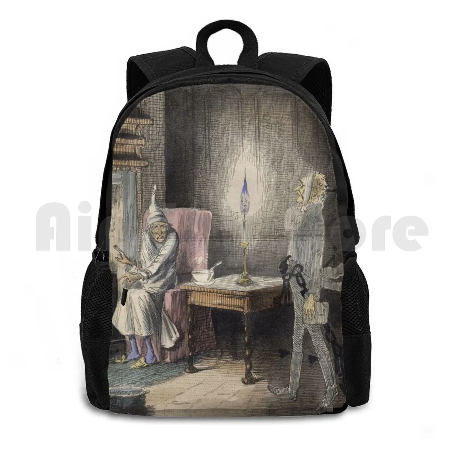 Christmas Carol-Marley's Ghost Outdoor Hiking Backpack Waterproof Camping Travel A Christmas Carol Old Christmas Story Vintage